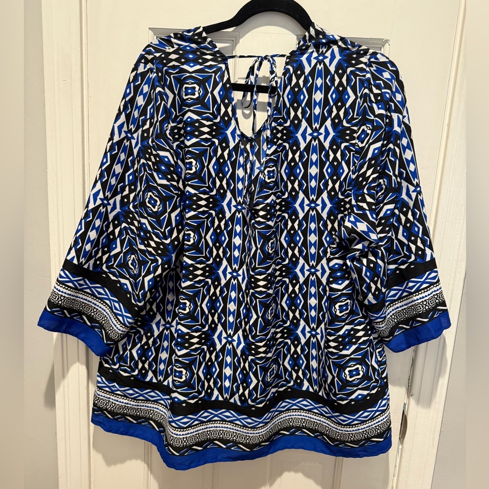 Chicos blue patterned blouse - image 3